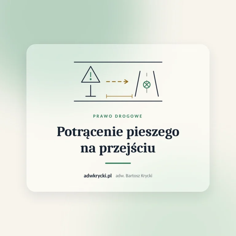 Przejście dla pieszych i znak drogowy, potrącenie pieszego na przejściu