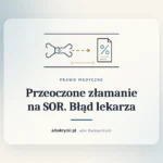 Zdjęcie rentgenowskie kończyny i karta z SOR, przeoczone złamanie jako błąd lekarza