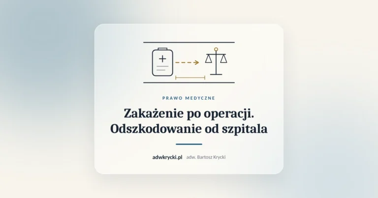 Sala operacyjna i akta sprawy o zakażenie szpitalne, odszkodowanie i zadośćuczynienie od szpitala za zakażenie po operacji